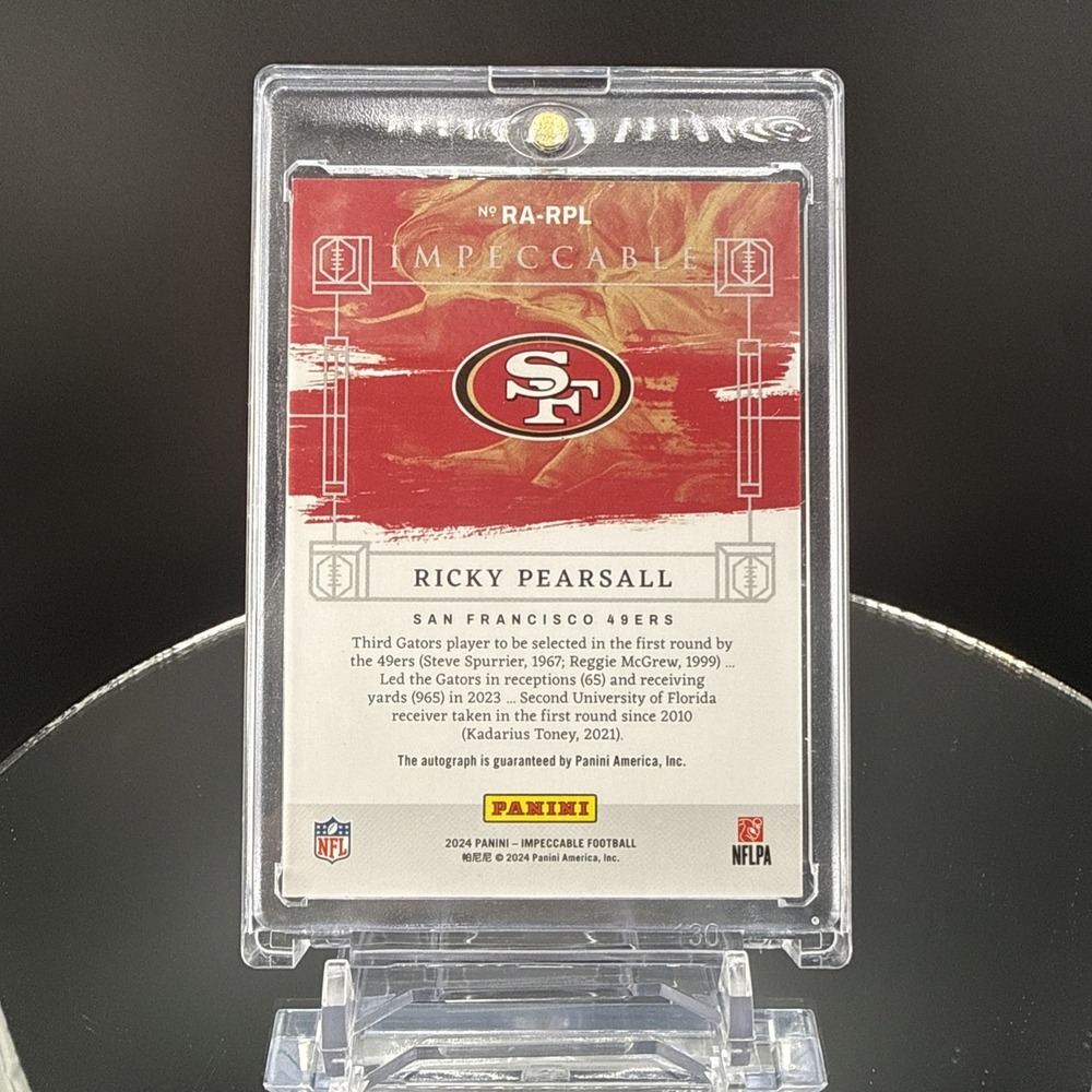 2024 Panini Impeccable - Rookie Autographs Ricky Pearsall #RA-RPL /99 (AU, RC) - Picture 2 of 4